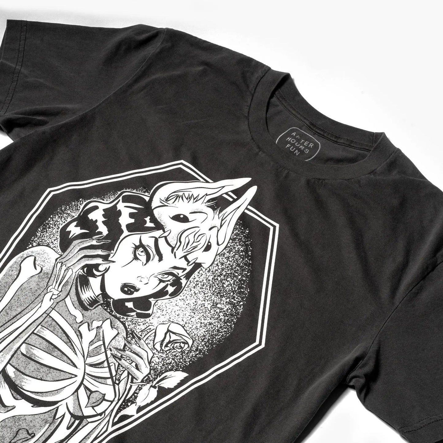 Till Death Vintage Bat Girl Pigment Dye Tee AFTERHOURSFUN