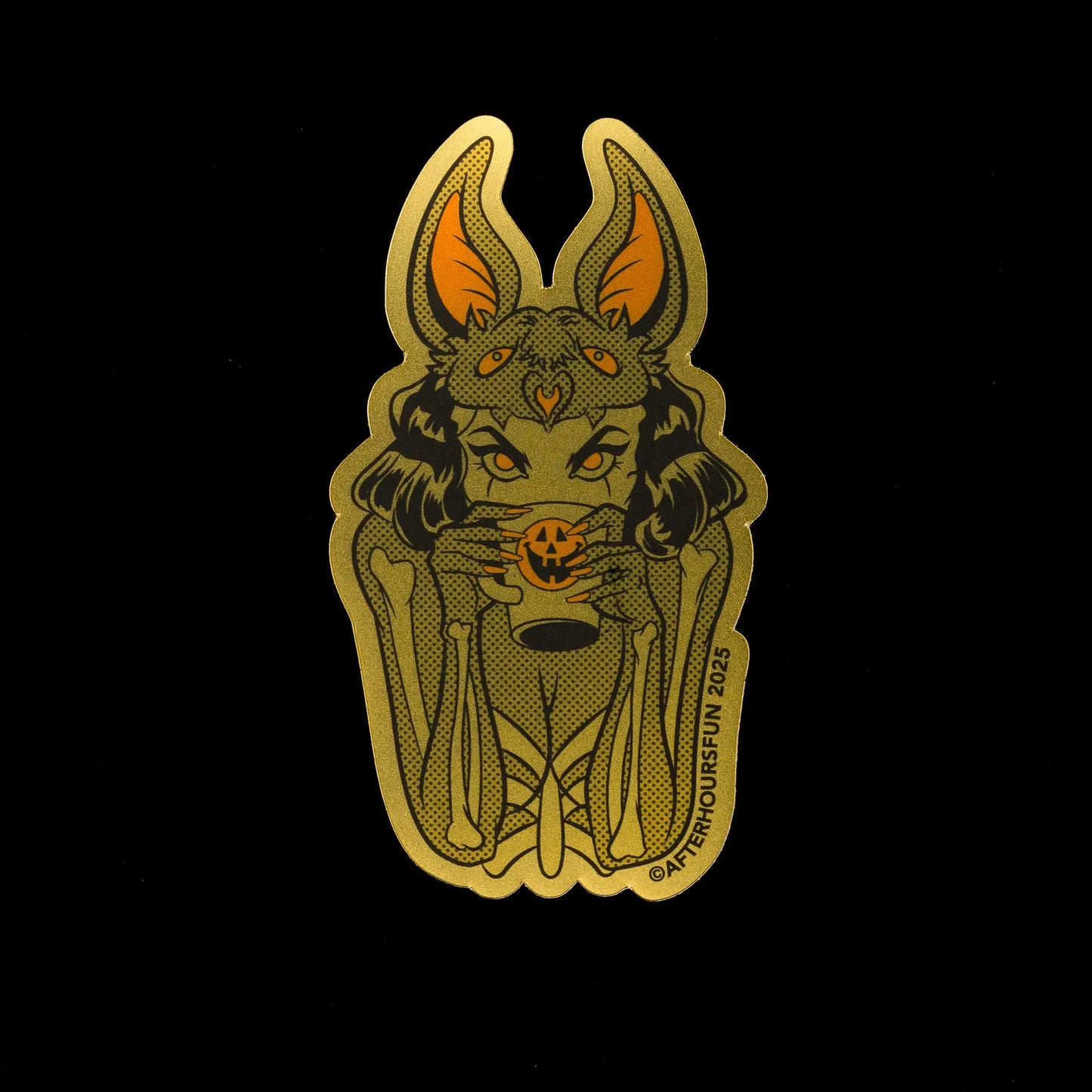 "Vintage Batgirl" Gold Foil Sticker