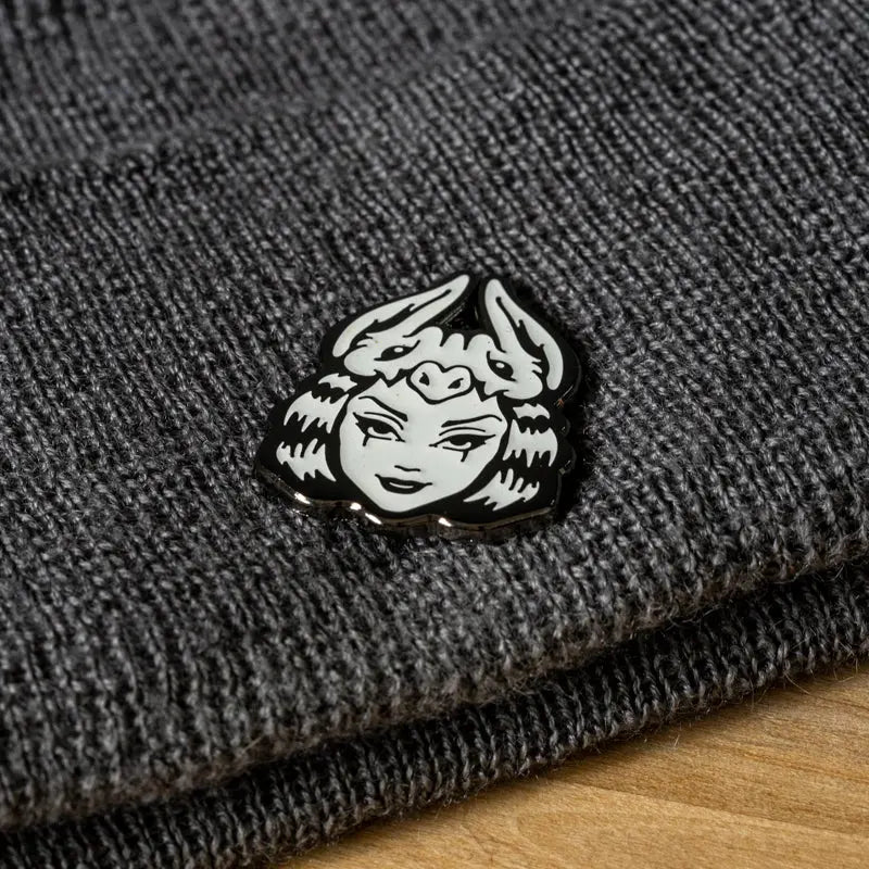 Glow in the Dark Vintage Batgirl Face Enamel Pin AFTERHOURSFUN