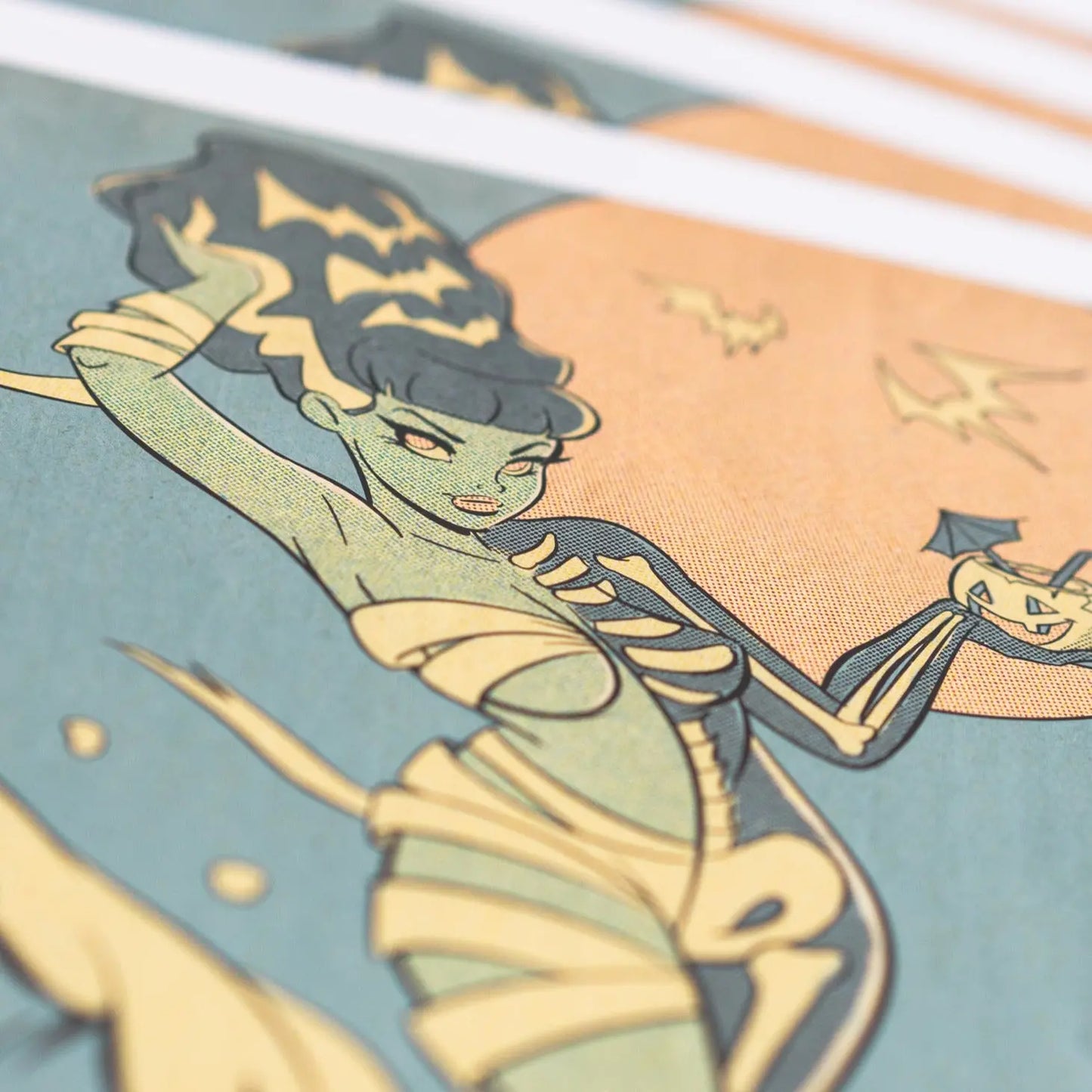 "RIDE THE WAVE BRIDE BONES" 11 X 14 PRINT AFTERHOURSFUN