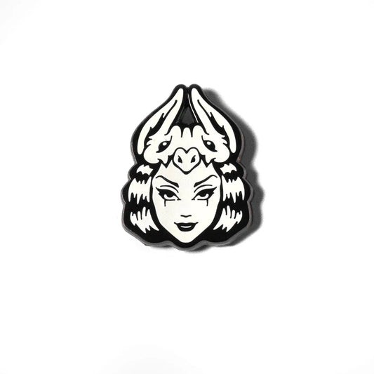Glow in the Dark Vintage Batgirl Face Enamel Pin AFTERHOURSFUN