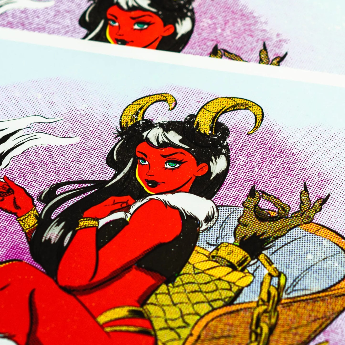 Ice Blue Krampus Pin Up Art 11 X 14 AFTERHOURSFUN