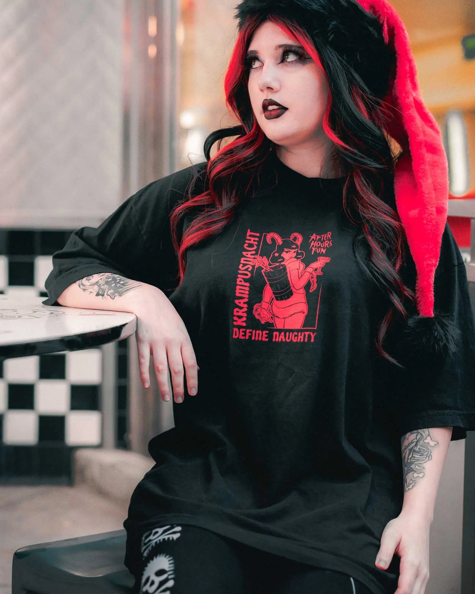 Curse of Krampus Oversized Garment Dyed Tee AFTERHOURSFUN