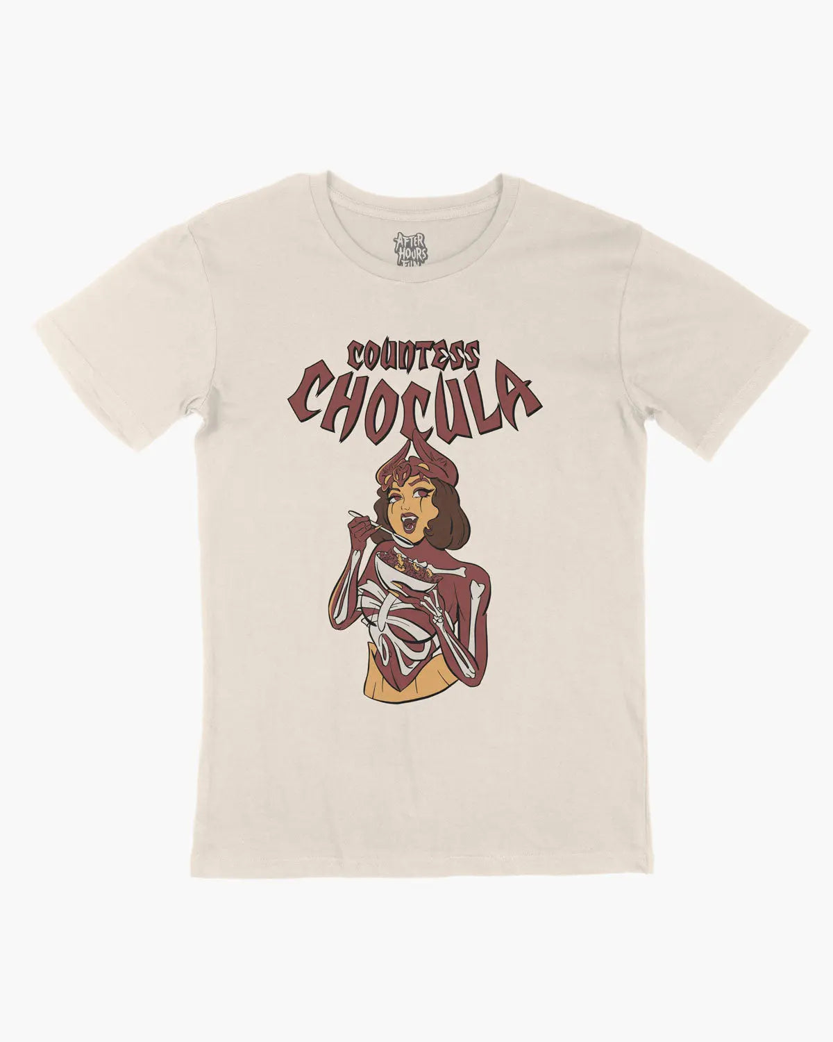 Countess Chocula Cereal With Enamel Pin T-shirt Natural Color AFTERHOURSFUN