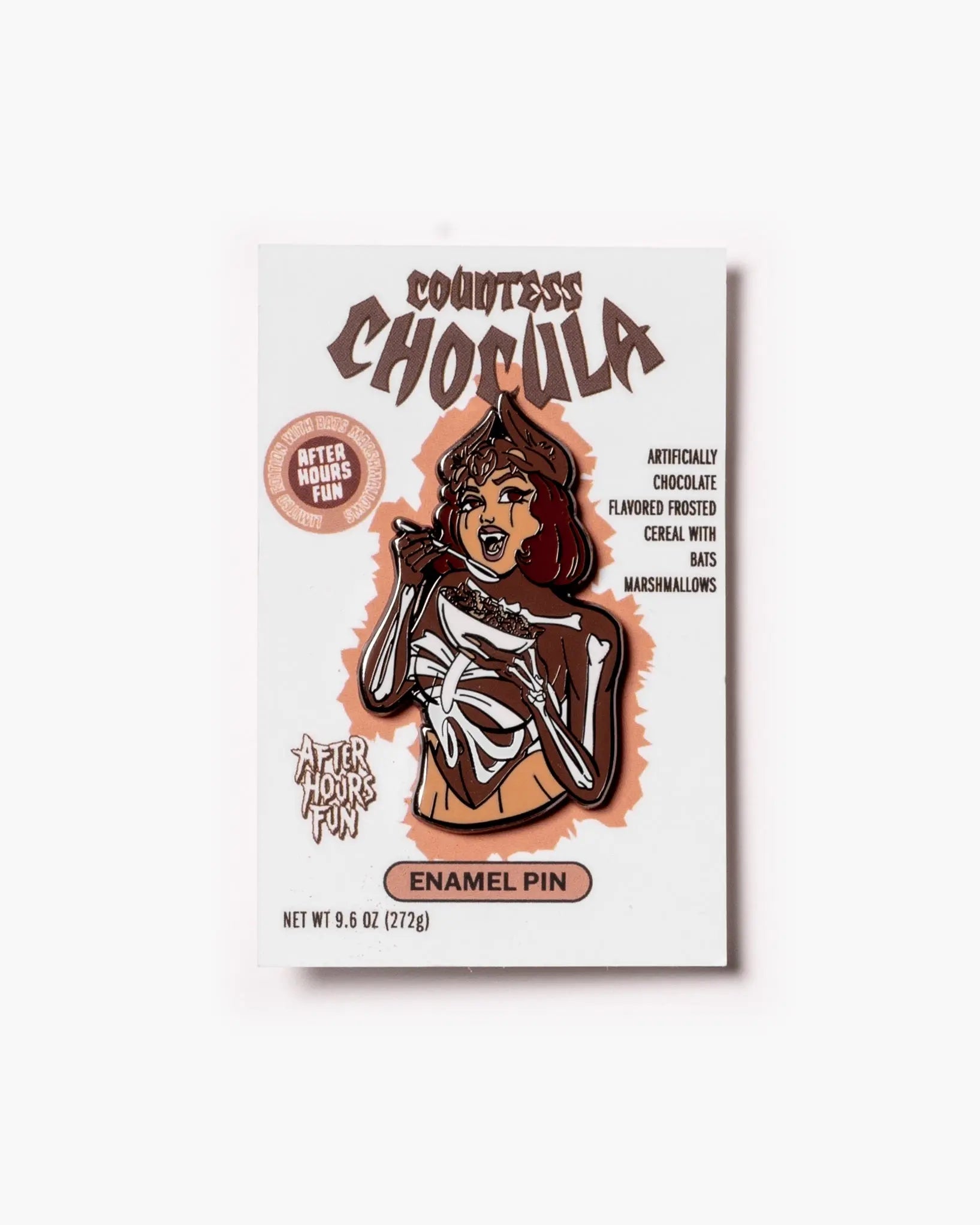 Countess Chocula Cereal With Enamel Pin T-shirt Natural Color AFTERHOURSFUN