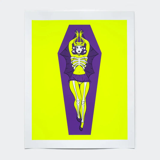 Slime Green Vintage Batgirl Screen Printed Poster AFTERHOURSFUN