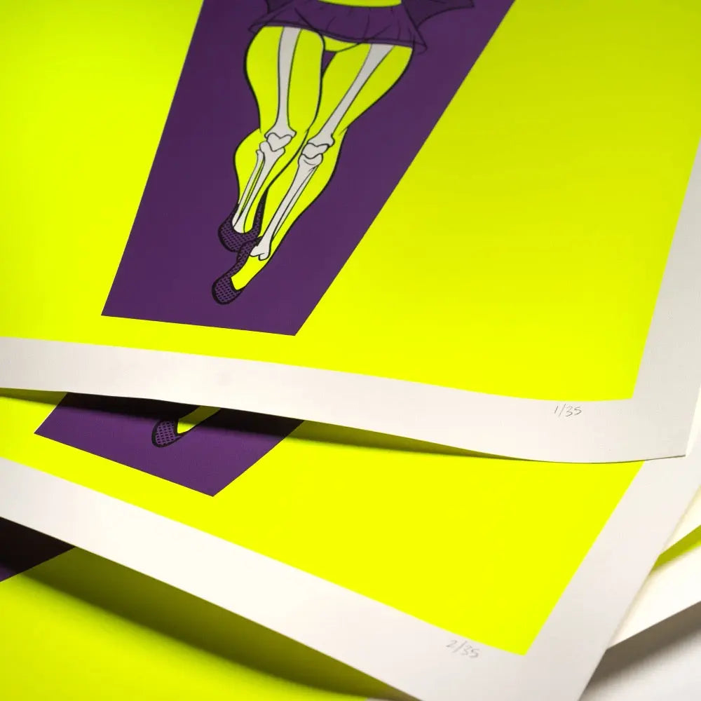 Slime Green Vintage Batgirl Screen Printed Poster AFTERHOURSFUN