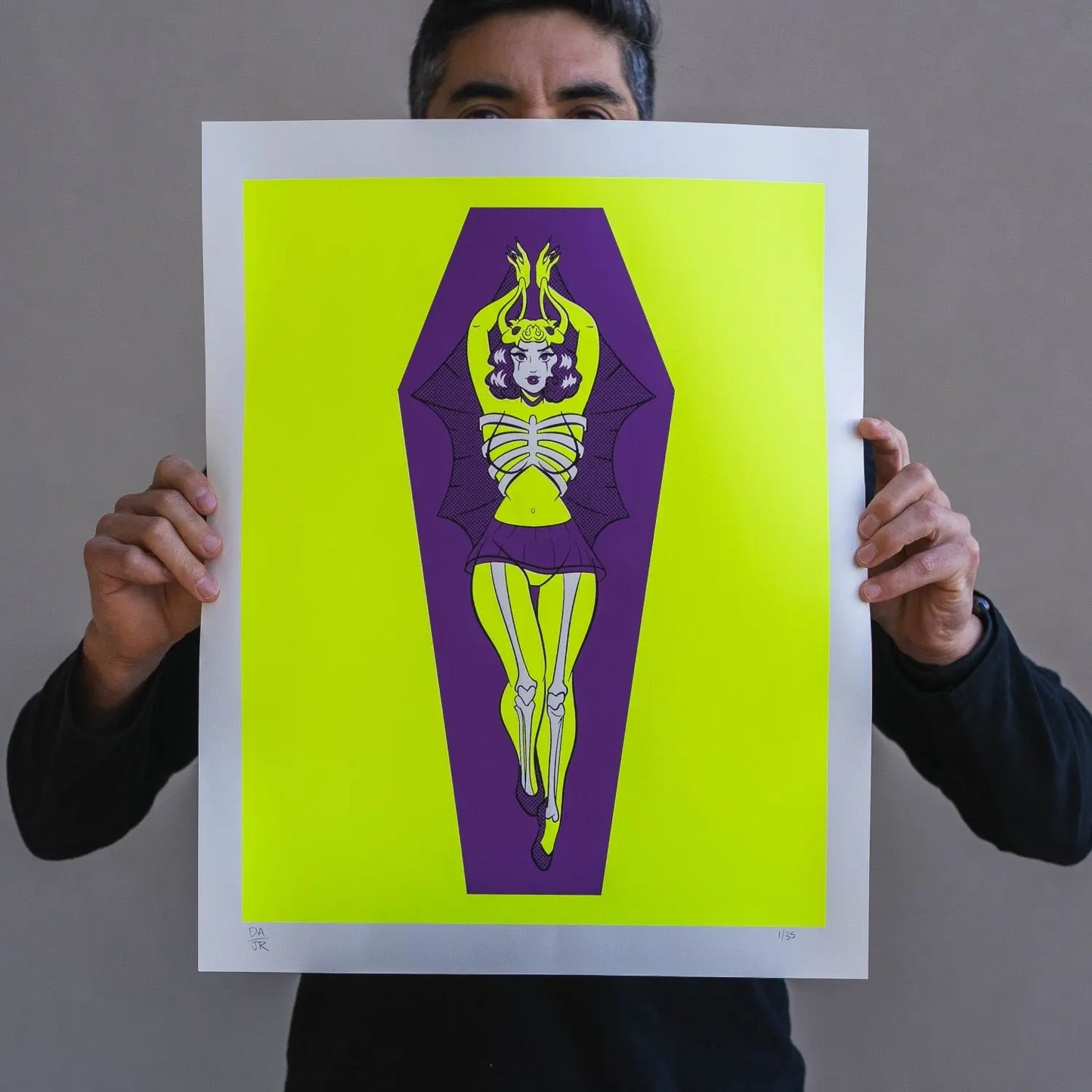 Slime Green Vintage Batgirl Screen Printed Poster AFTERHOURSFUN