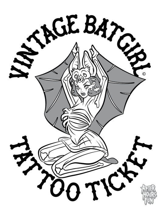 Vintage BatGirl© Tattoo Ticket