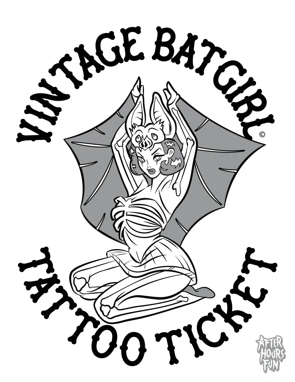 Vintage BatGirl© Tattoo Ticket AFTERHOURSFUN