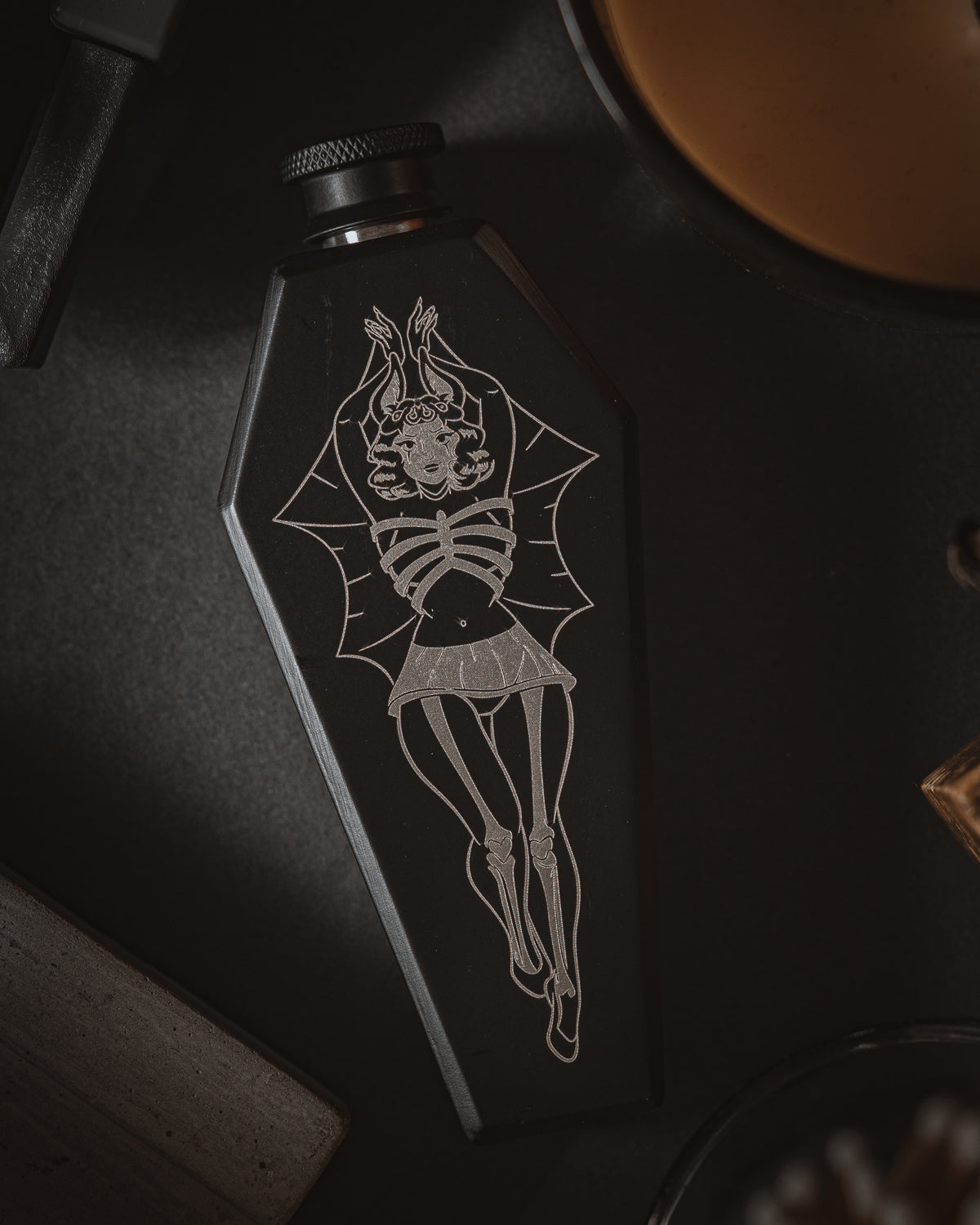 Vintage Batgirl Metal Coffin Shaped Flask