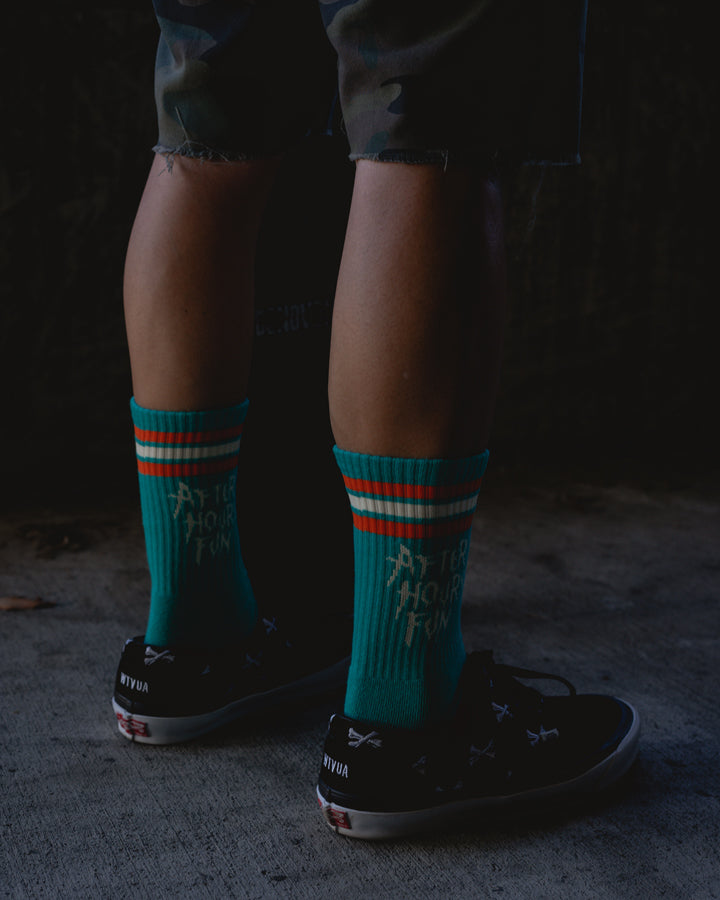 After Hours Fun Swaggy Teal Socks