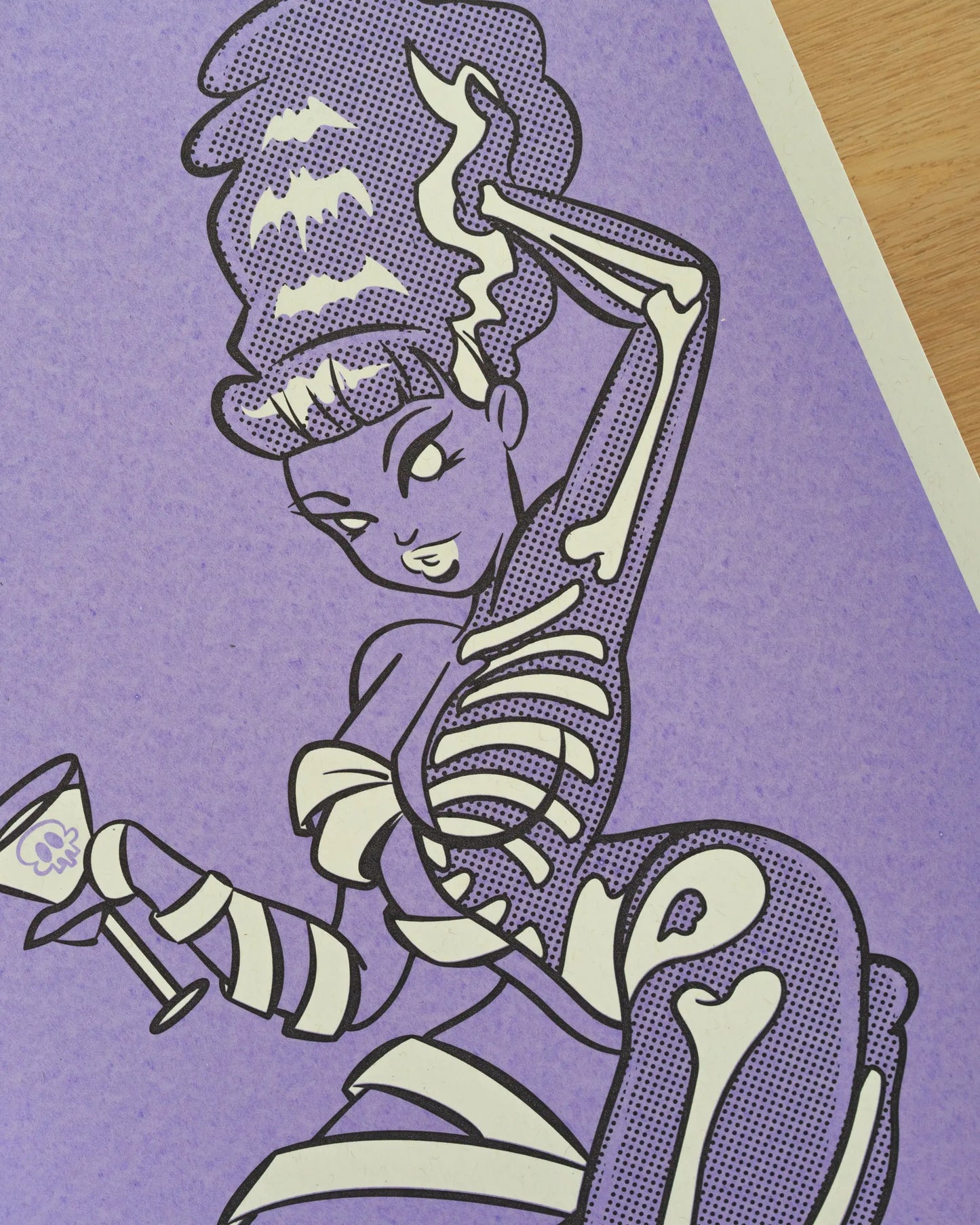 BRIDE BONES© GHOULISH PURPLE SCREEN PRINTED POSTER 12.5 x 19 inches AFTERHOURSFUN