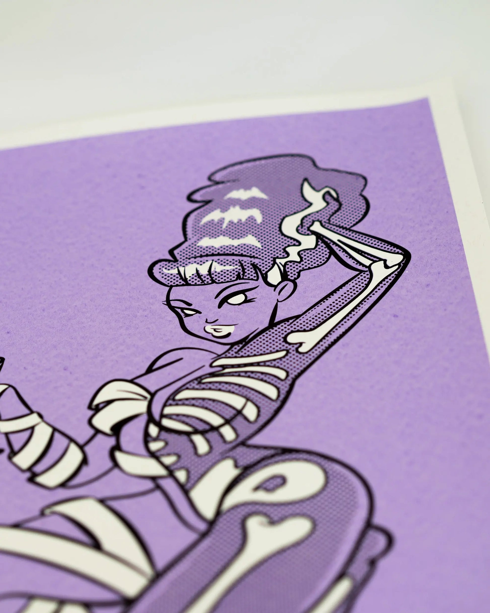 BRIDE BONES© GHOULISH PURPLE SCREEN PRINTED POSTER 12.5 x 19 inches AFTERHOURSFUN