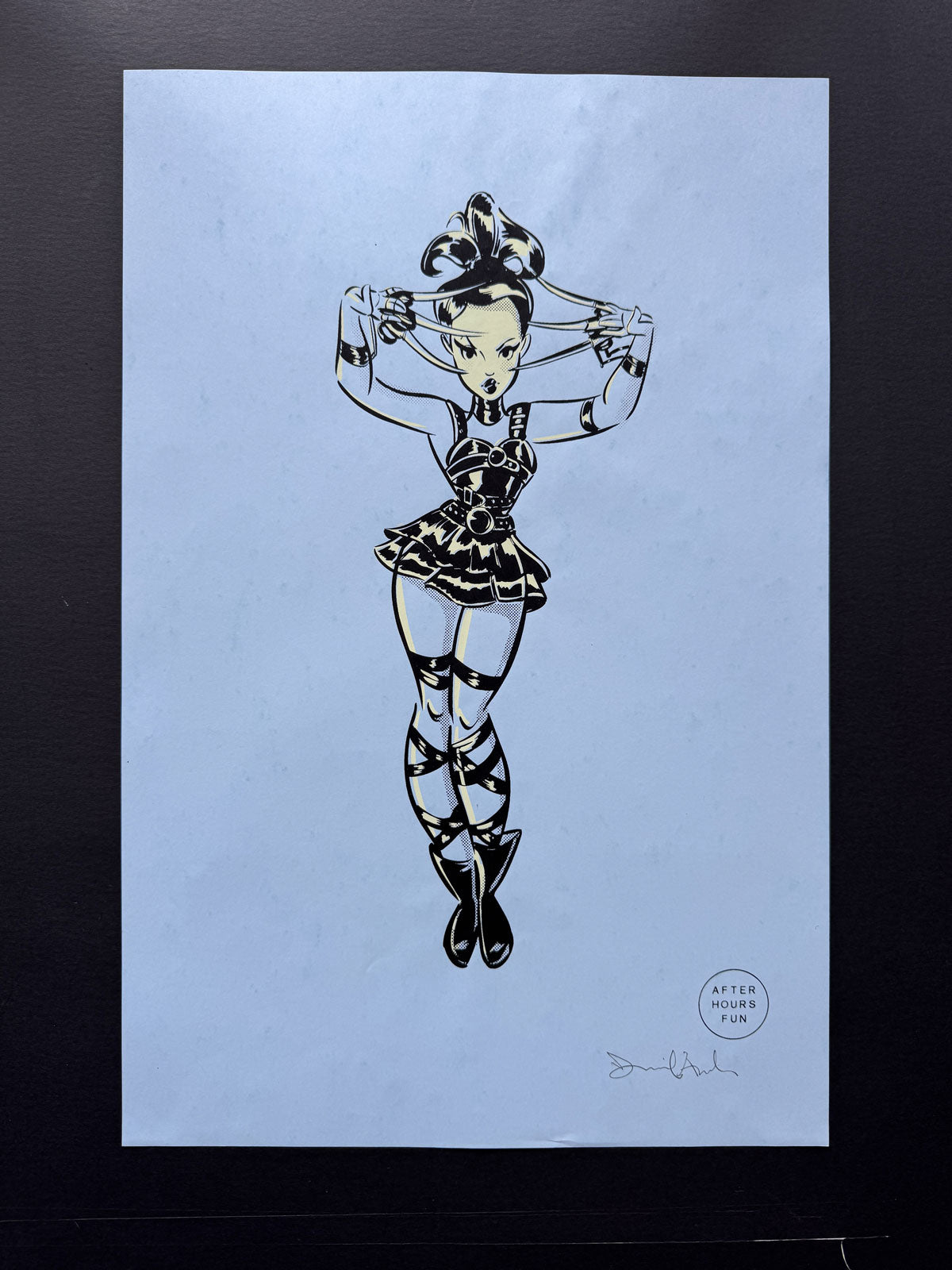 "Scissor-hands" Pin-Up – Hand-Pulled in Pittsburgh (Signed A/P) AFTERHOURSFUN