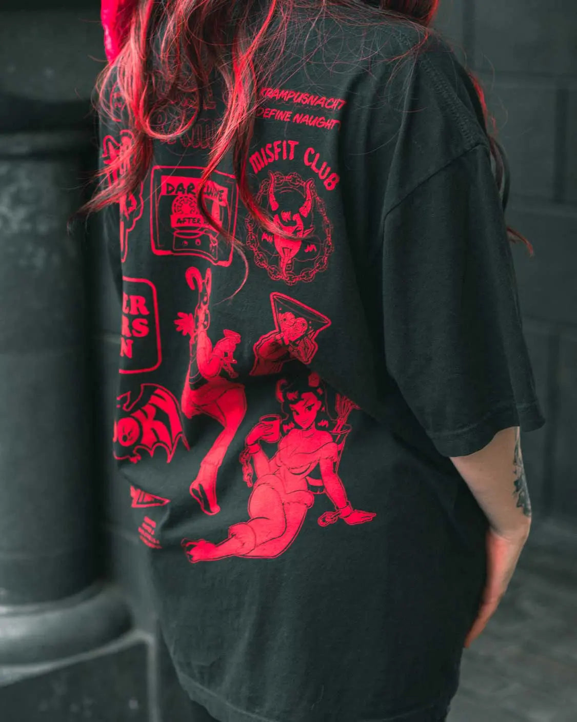Curse of Krampus Oversized Garment Dyed Tee AFTERHOURSFUN
