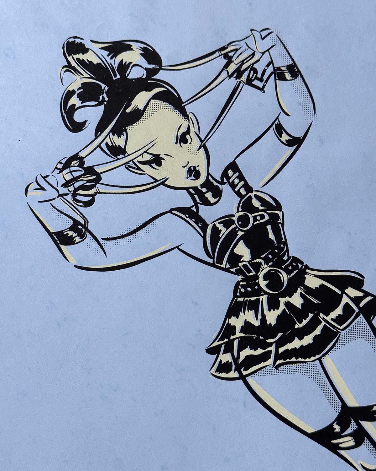 "Scissor-hands" Pin-Up – Hand-Pulled in Pittsburgh (Signed A/P) AFTERHOURSFUN