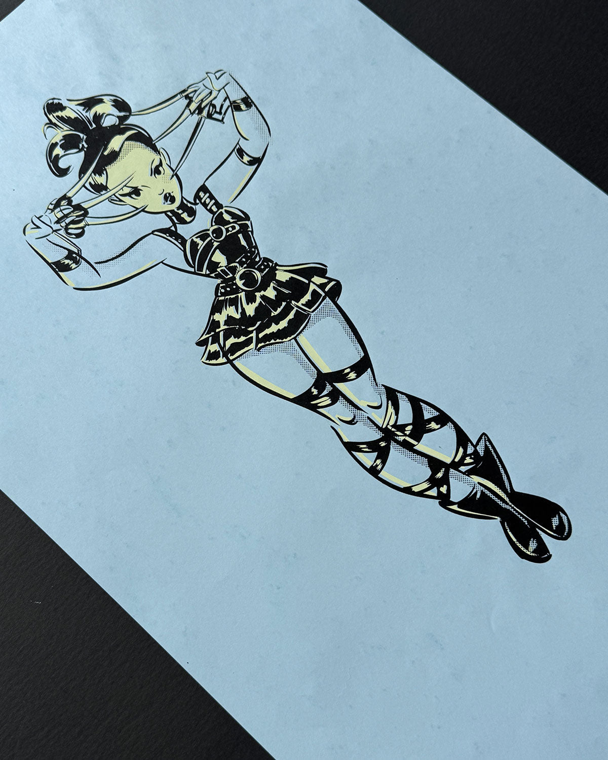 "Scissor-hands" Pin-Up – Hand-Pulled in Pittsburgh (Signed A/P) AFTERHOURSFUN