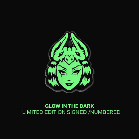 Glow in the Dark Vintage Batgirl Face Enamel Pin AFTERHOURSFUN