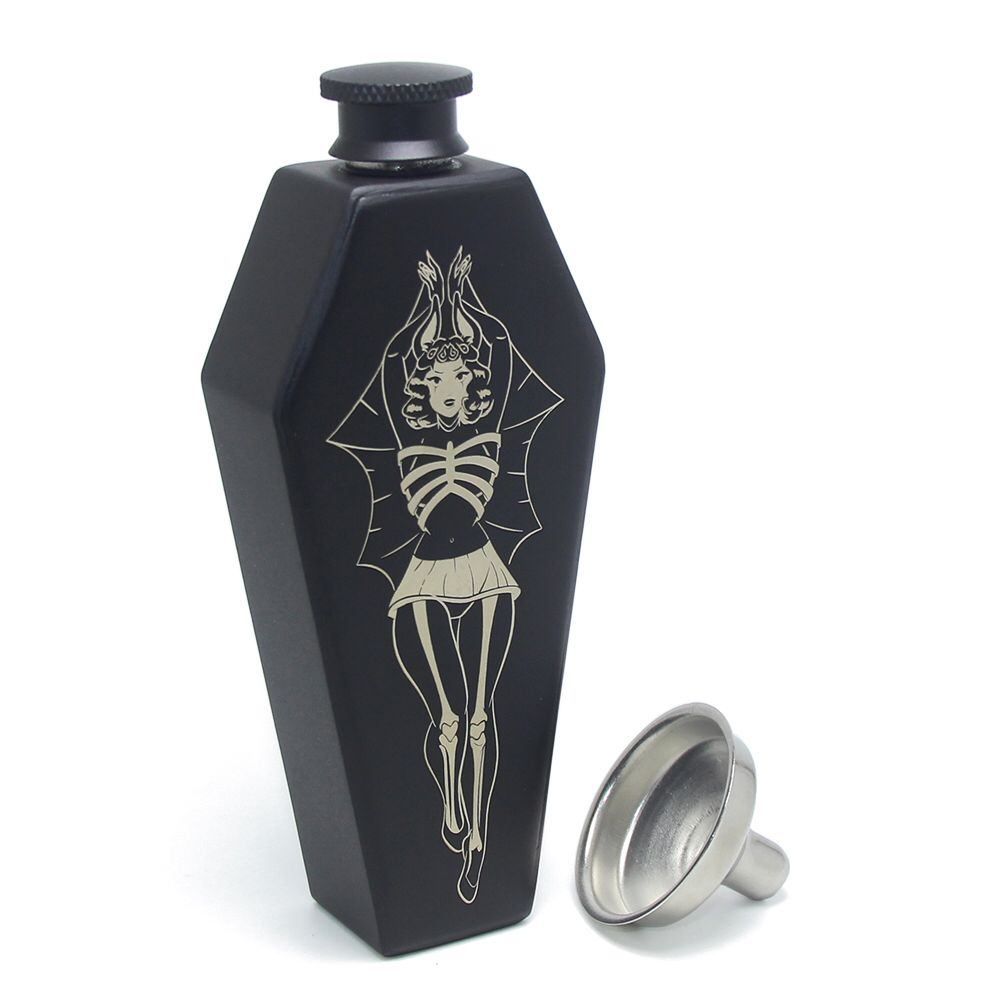 Vintage Batgirl Metal Coffin Shaped Flask