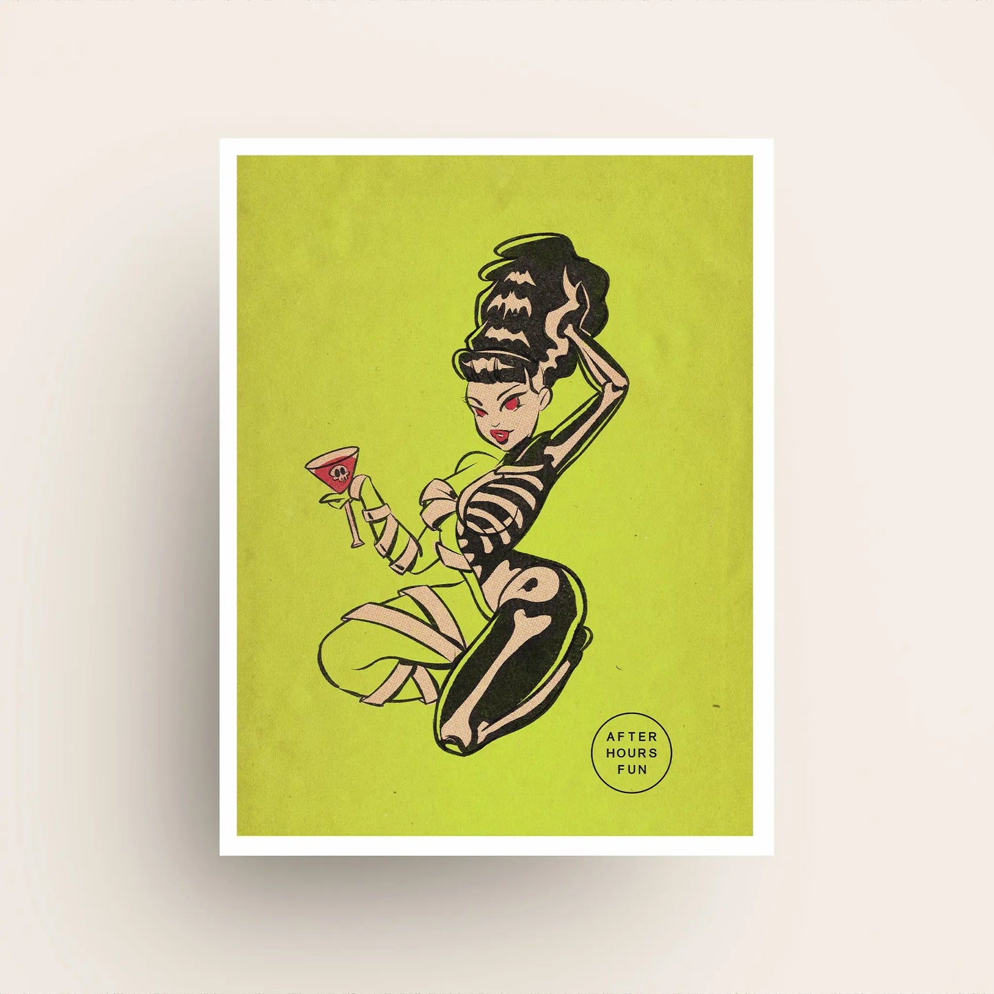 "BRIDE BONES PIN UP" GICLEE PRINT