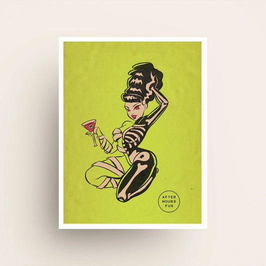 "BRIDE BONES PIN UP" GICLEE PRINT